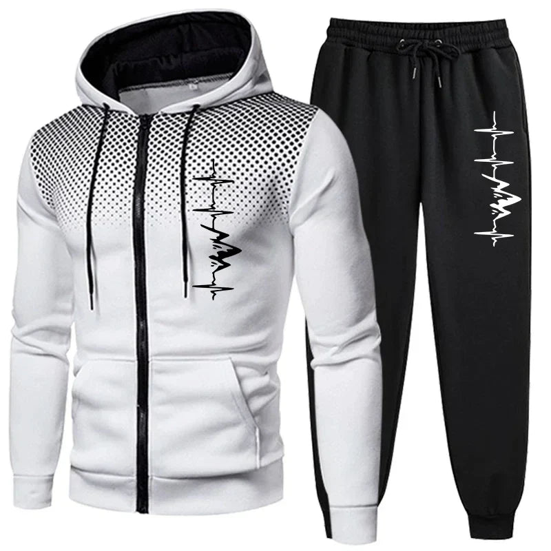 Men's Hooded Sports Set (Zip-up Hoodie and Pants)